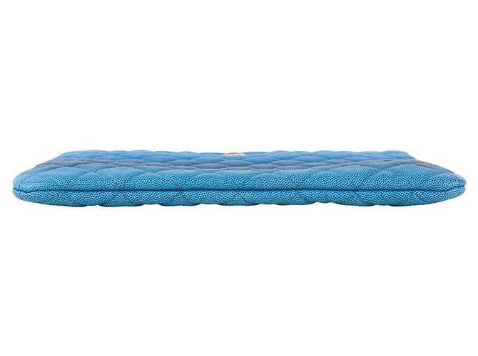 Chanel Clutch Caviar Placcata Oro New Medium Gradient Blue - vista 6