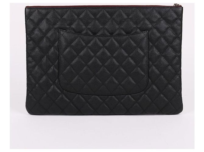 Chanel Clutch Large Caviar Nero - vista 5