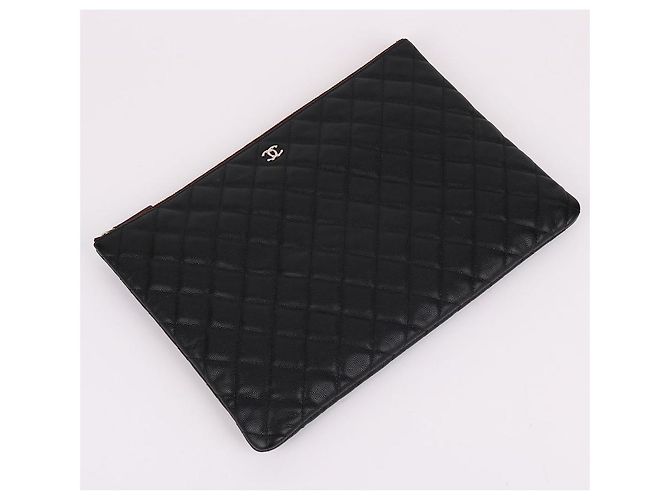 Chanel Clutch Large Caviar Nero - vista 7