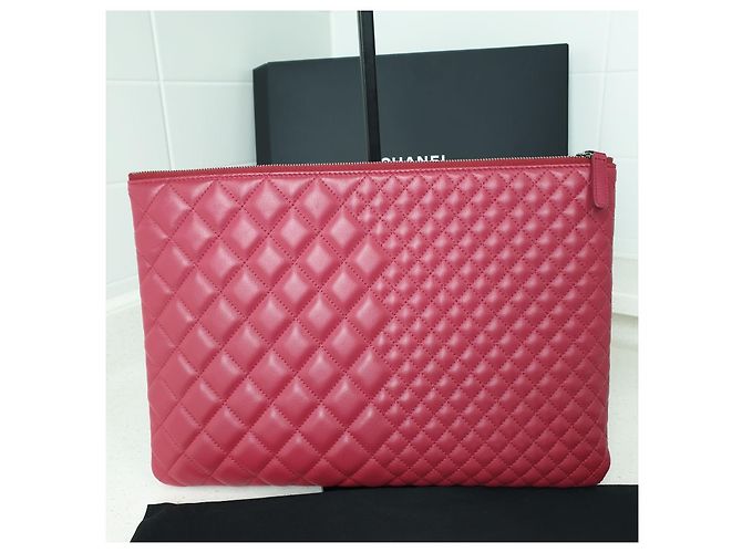 Chanel Limitierte Clutch aus Lammleder, groß Rot - Ansicht 4