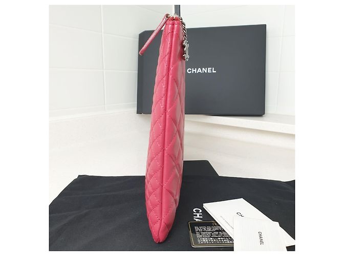 Chanel Limitierte Clutch aus Lammleder, groß Rot - Ansicht 5