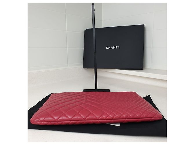 Chanel Limitierte Clutch aus Lammleder, groß Rot - Ansicht 7