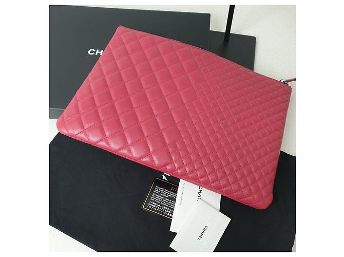 Chanel Limitierte Clutch aus Lammleder, groß Rot - Ansicht 9
