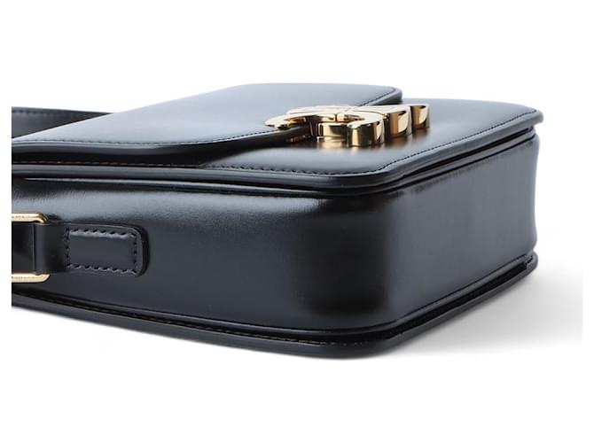 Céline Celine Tiny Triomphe in pelle di vitello lucida Nero - vista 5