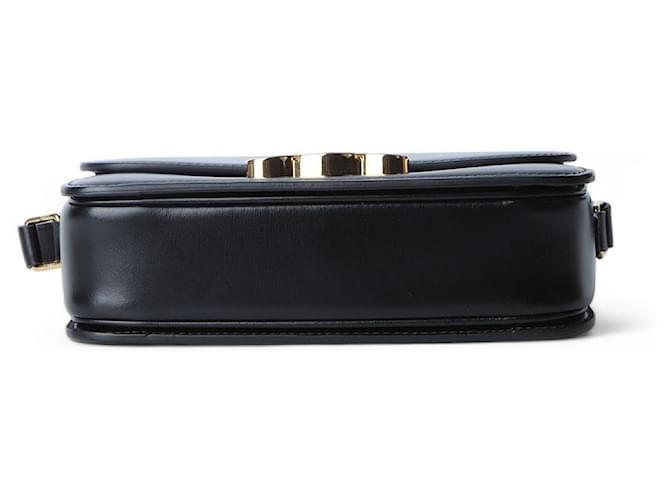 Céline Celine Tiny Triomphe in pelle di vitello lucida Nero - vista 6