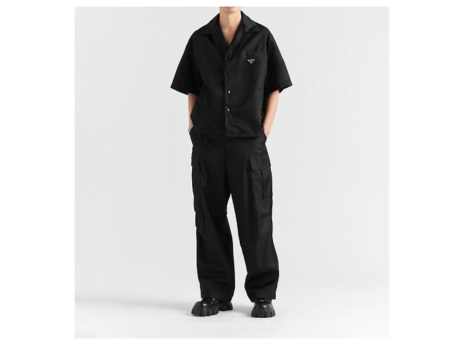 Camicia a maniche corte in Re-Nylon PRADA Nero - vista 10