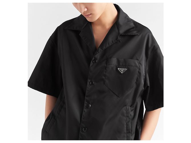Camicia a maniche corte in Re-Nylon PRADA Nero - vista 2