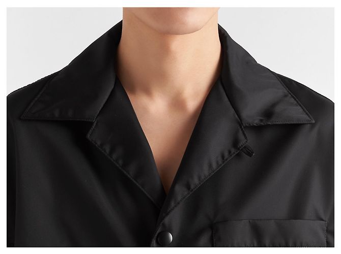 Camicia a maniche corte in Re-Nylon PRADA Nero - vista 3