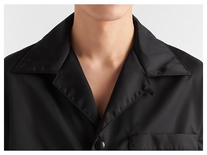 Camicia a maniche corte in Re-Nylon PRADA Nero - vista 9