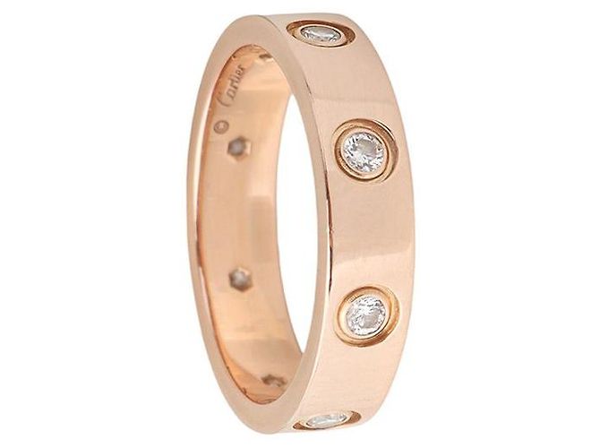 Cartier Pink Gold Diamond Mini Love Ring Größe - Ansicht 3