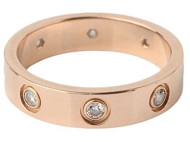 Cartier Pink Gold Diamond Mini Love Ring Größe - Ansicht 4