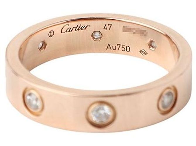 Cartier Pink Gold Diamond Mini Love Ring Größe - Ansicht 5