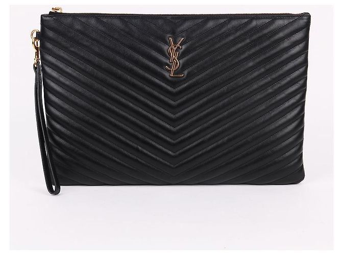 Saint Laurent Clutch Grande Trapuntata Nero - vista 2