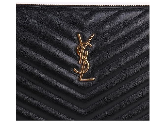 Saint Laurent Clutch Grande Trapuntata Nero - vista 3