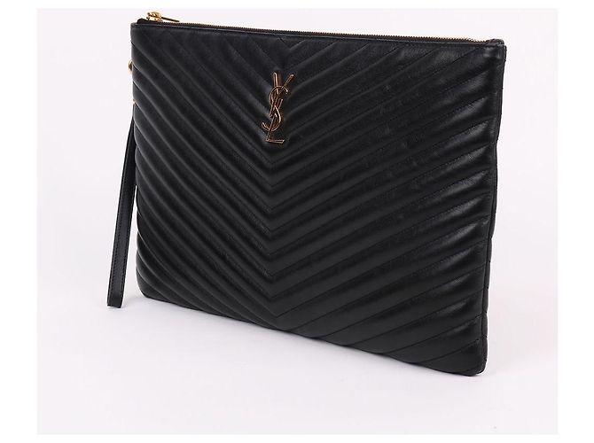 Saint Laurent Clutch Grande Trapuntata Nero - vista 4
