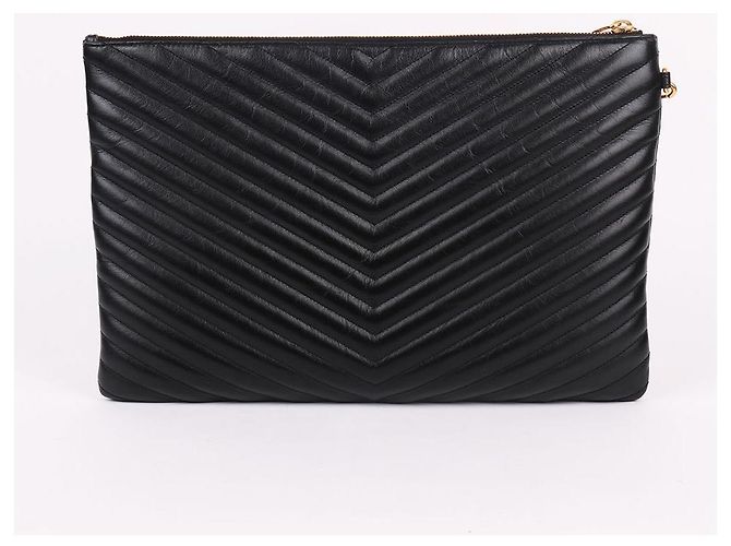 Saint Laurent Clutch Grande Trapuntata Nero - vista 5