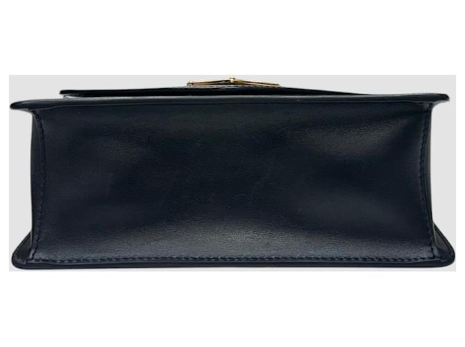 Prada Borsa a Spalla Saffiano Triangle Logo Chain Nero - vista 10