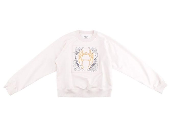 Hermès Moletom de gola redonda e mangas raglan com bordado Multicor - vista 10
