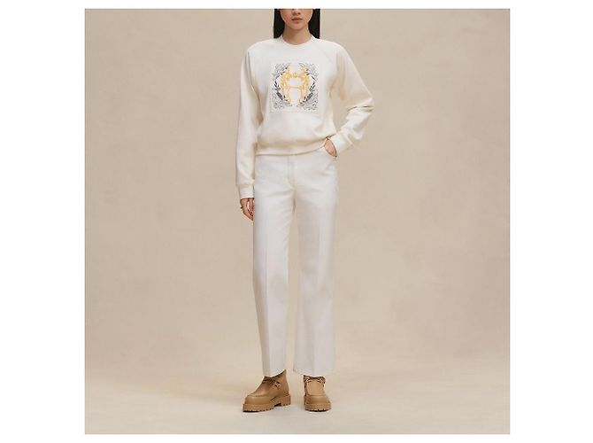 Hermès Moletom de gola redonda e mangas raglan com bordado Multicor - vista 5