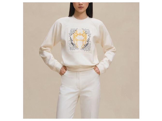 Hermès Moletom de gola redonda e mangas raglan com bordado Multicor - vista 6