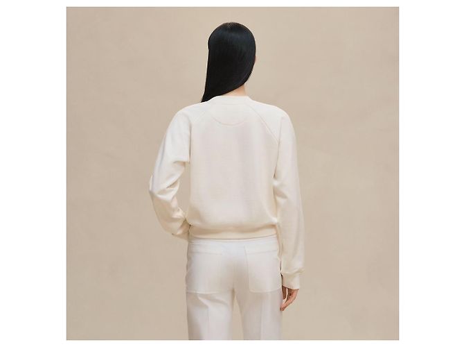 Hermès Moletom de gola redonda e mangas raglan com bordado Multicor - vista 7