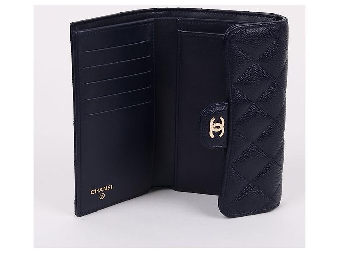 Chanel Classic Caviar Navy Wallet Blue - view 10