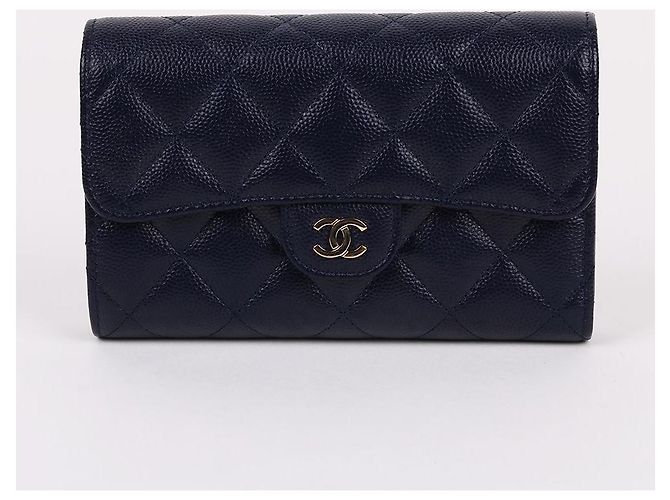 Chanel Classic Caviar Navy Wallet Blue - view 2