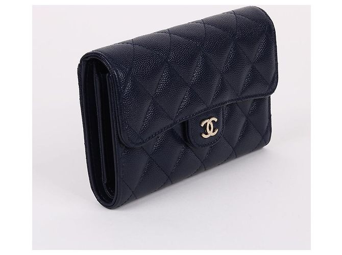 Chanel Classic Caviar Navy Wallet Blue - view 5