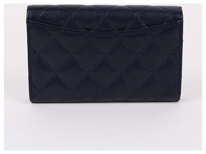 Chanel Classic Caviar Navy Wallet Blue - view 6