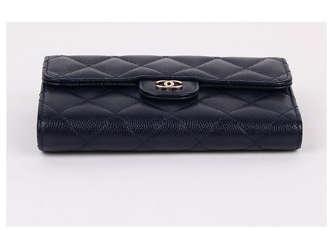 Chanel Classic Caviar Navy Wallet Blue - view 8