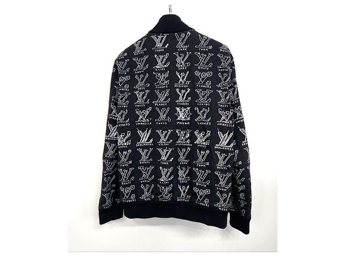 Louis Vuitton LV Cartoon Jacquard Bomberjacke Schwarz - Ansicht 3