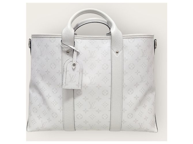 Louis Vuitton Tote Weekend Monogram White con Tracolla Bianco - vista 2