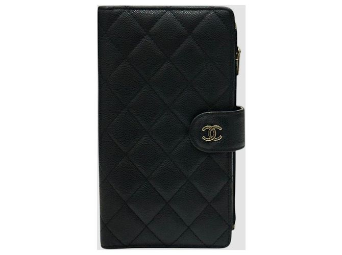 Chanel Portafoglio Lungo Classico in Caviar Nero con Chip Interno - vista 2