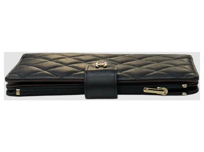 Chanel Portafoglio Lungo Classico in Caviar Nero con Chip Interno - vista 9