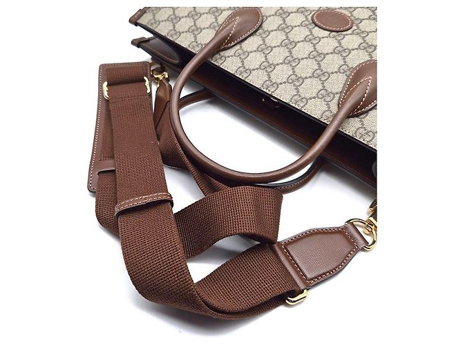 Gucci Tote e Borsa a Spalla Interlocking Medium Marrone - vista 5