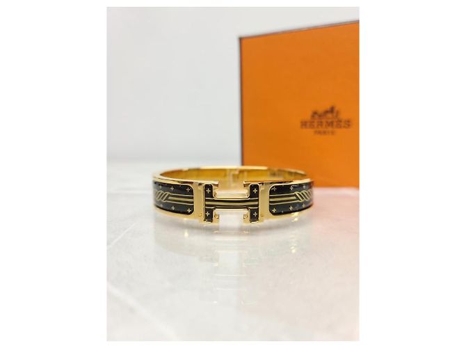 Hermès Click Armband Black Gold Graffiti Schwarz - Ansicht 2