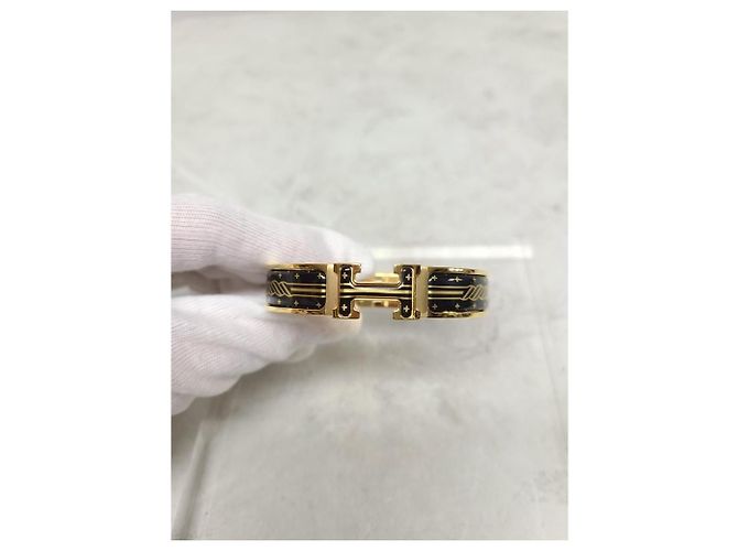 Hermès Click Armband Black Gold Graffiti Schwarz - Ansicht 3