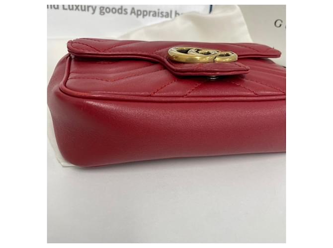 Gucci Borsa a tracolla super mini trapuntata Rosso - vista 4