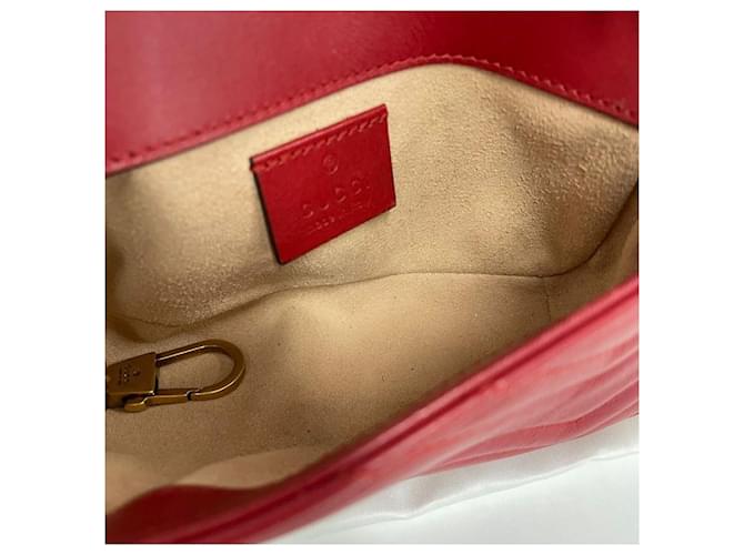 Gucci Borsa a tracolla super mini trapuntata Rosso - vista 6