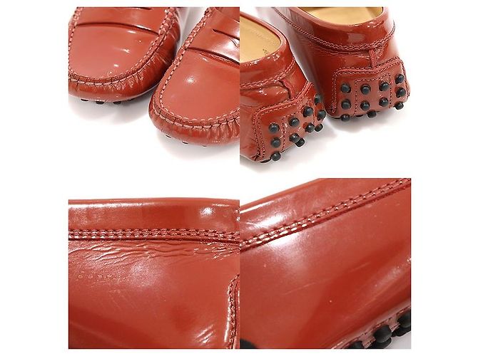 Tod's Mocassini da guida Gommino in vernice rosso e marrone da donna - vista 6