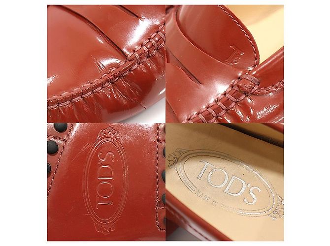 Tod's Mocassini da guida Gommino in vernice rosso e marrone da donna - vista 7