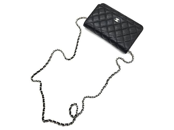 Chanel Mini borsa a tracolla WOC in Caviar Nero - vista 4