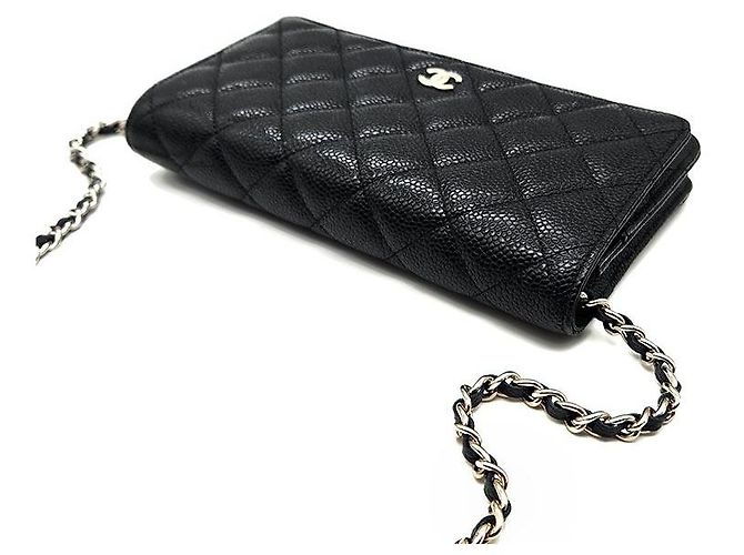 Chanel Mini borsa a tracolla WOC in Caviar Nero - vista 6