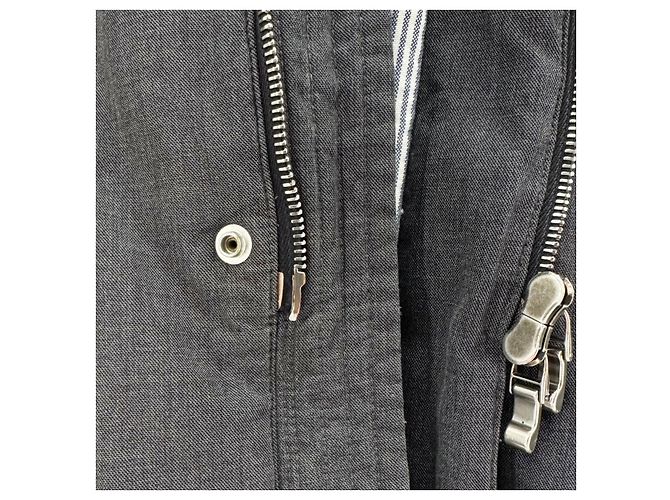 Giacca imbottita lunga con cappuccio Moncler Gamma Blue Grigio Marrone - vista 8