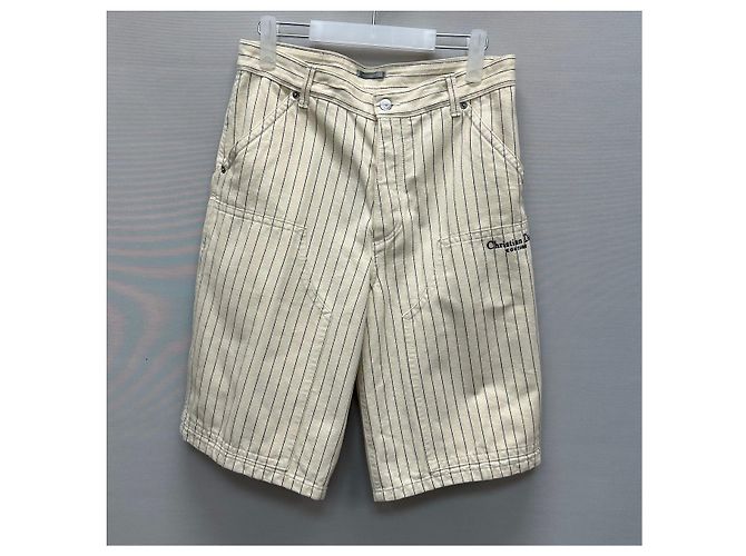 Dior Short de algodón con logo a rayas Blanco - vista 2
