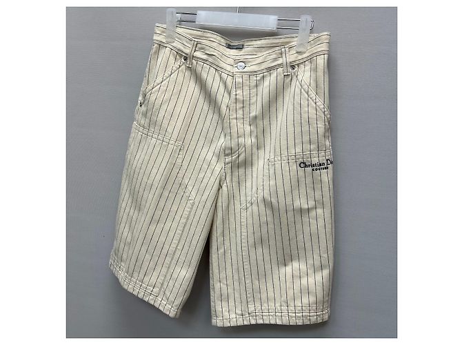 Dior Short de algodón con logo a rayas Blanco - vista 4