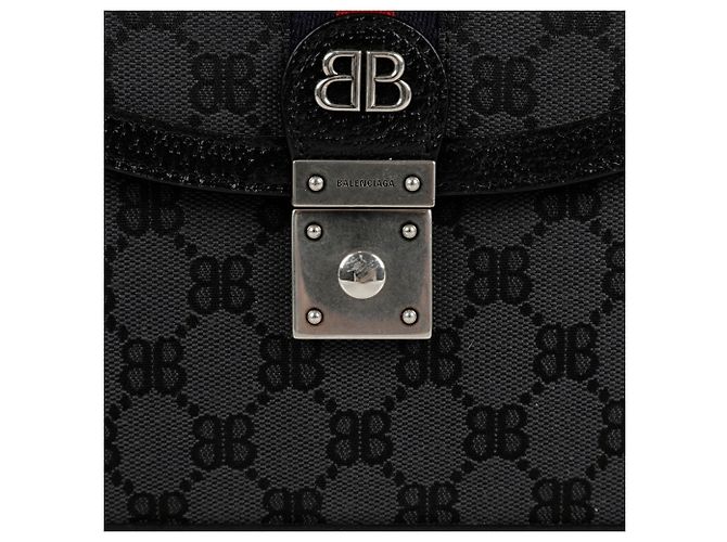 Balenciaga Piccola borsa a mano e a tracolla Hacker Project in tela jacquard BB nera Nero - vista 6