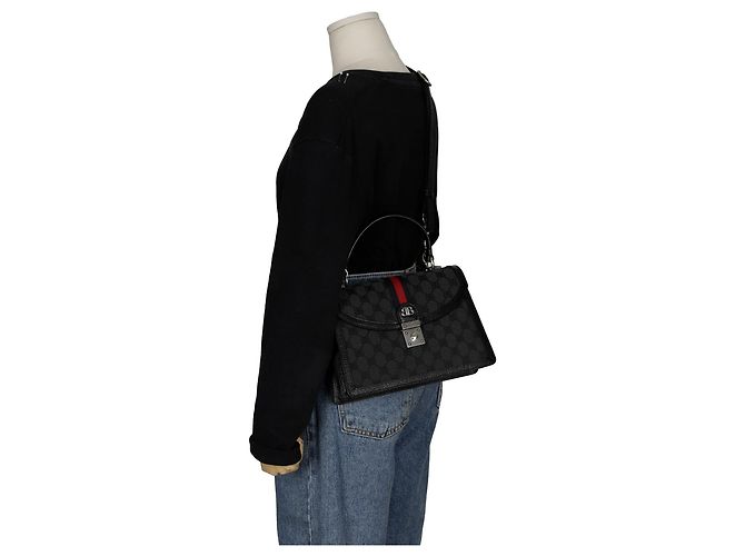 Balenciaga Piccola borsa a mano e a tracolla Hacker Project in tela jacquard BB nera Nero - vista 9