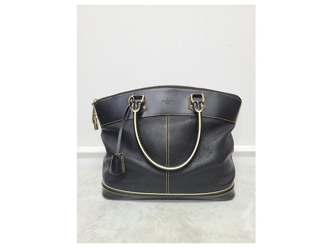 Louis Vuitton Borsa Tote Suhali Lockit in pelle nera Nero - vista 2