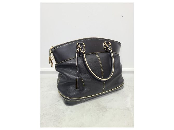 Louis Vuitton Borsa Tote Suhali Lockit in pelle nera Nero - vista 4